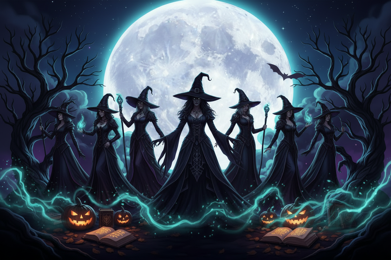 Witch costumes including wicked witch, gothic witch and Halloween witch costumes at Party Spirit London