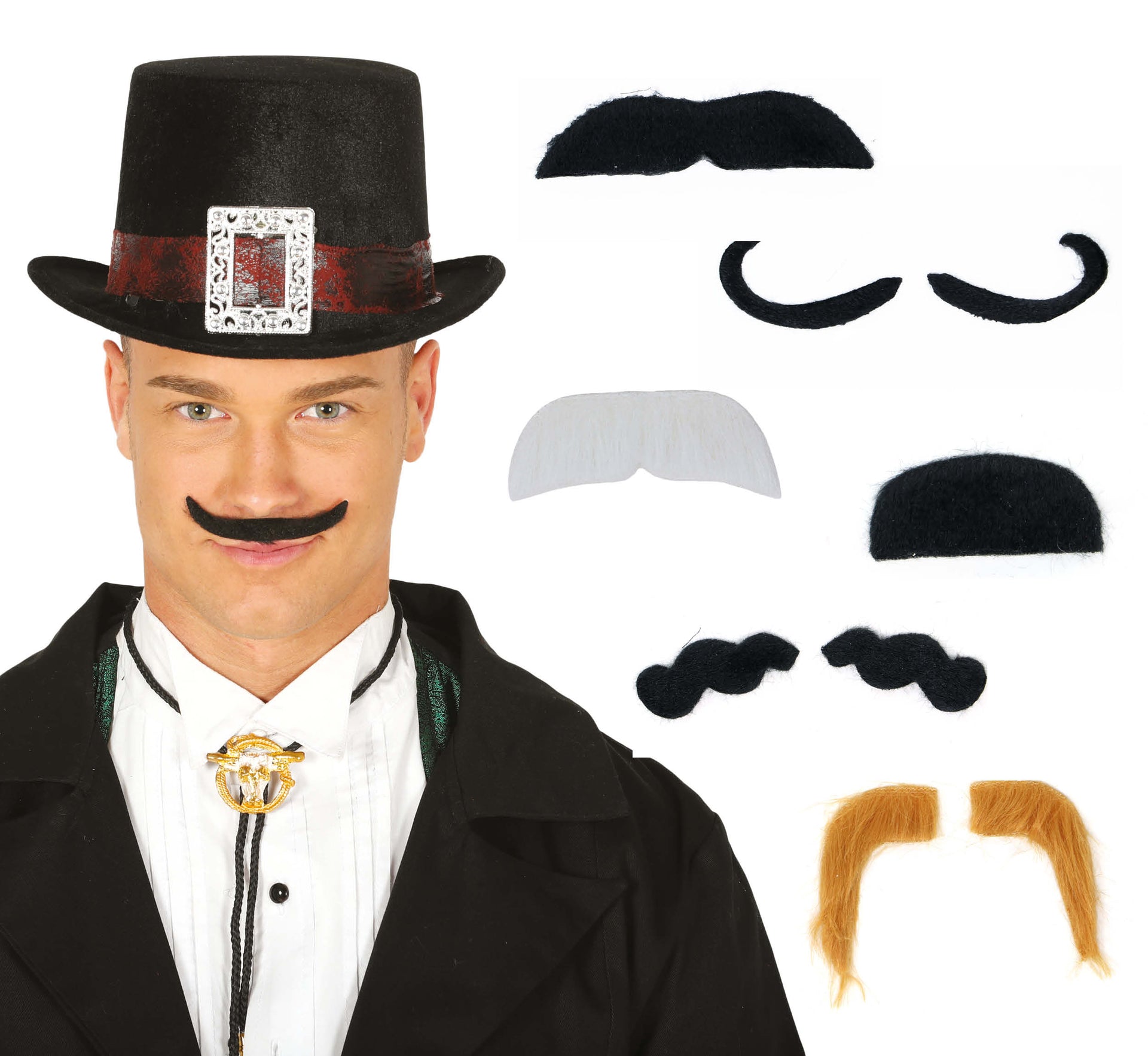 BLISTER 6 ASSORTED MOUSTACHES