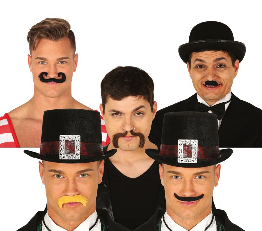 BLISTER 6 ASSORTED MOUSTACHES