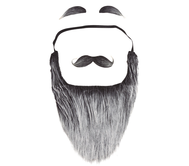 LONG GREY BEARD WITH MOUSTACHE AND EYE-B