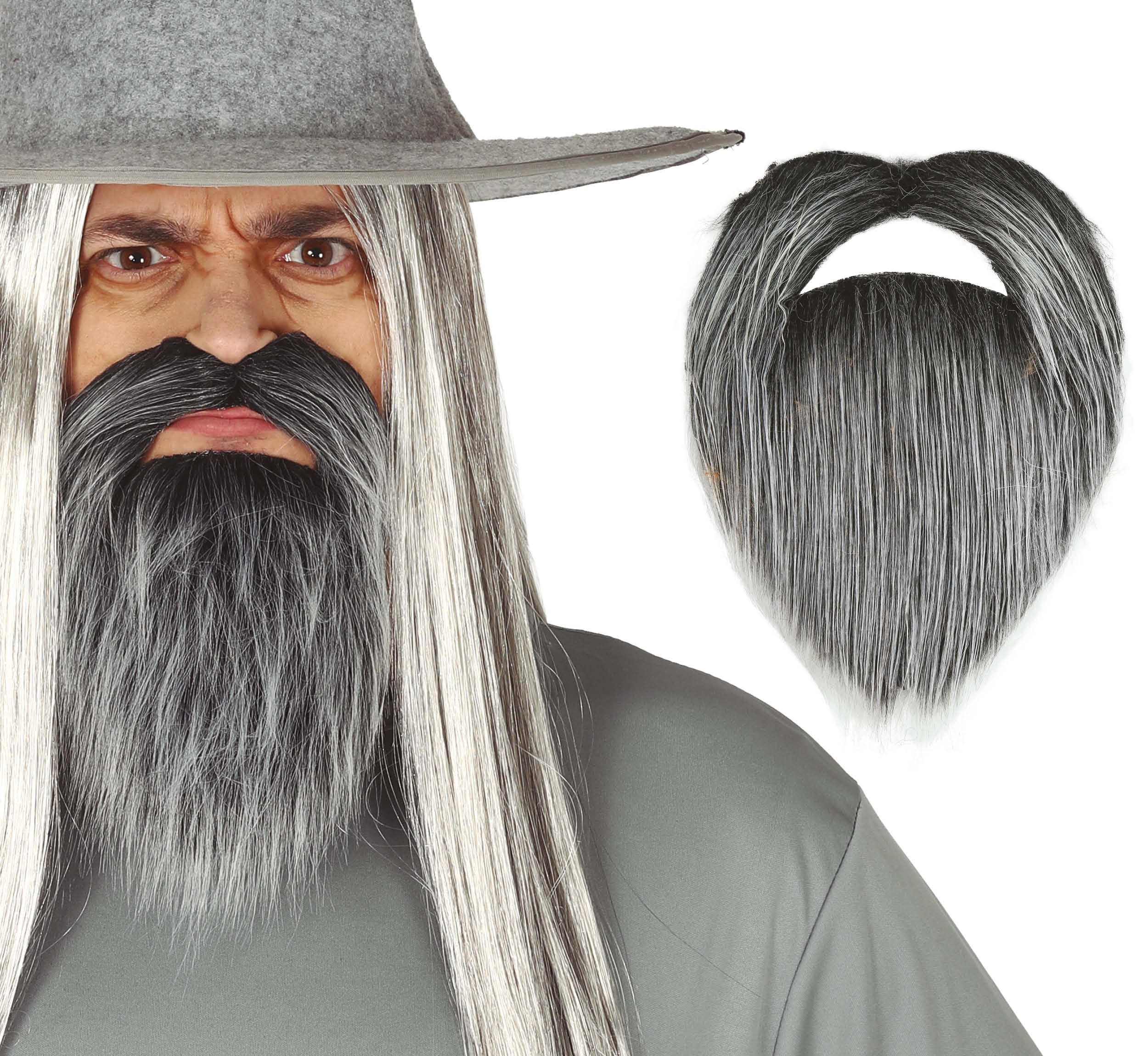 GRAY BEARD AND MOUSTACHE