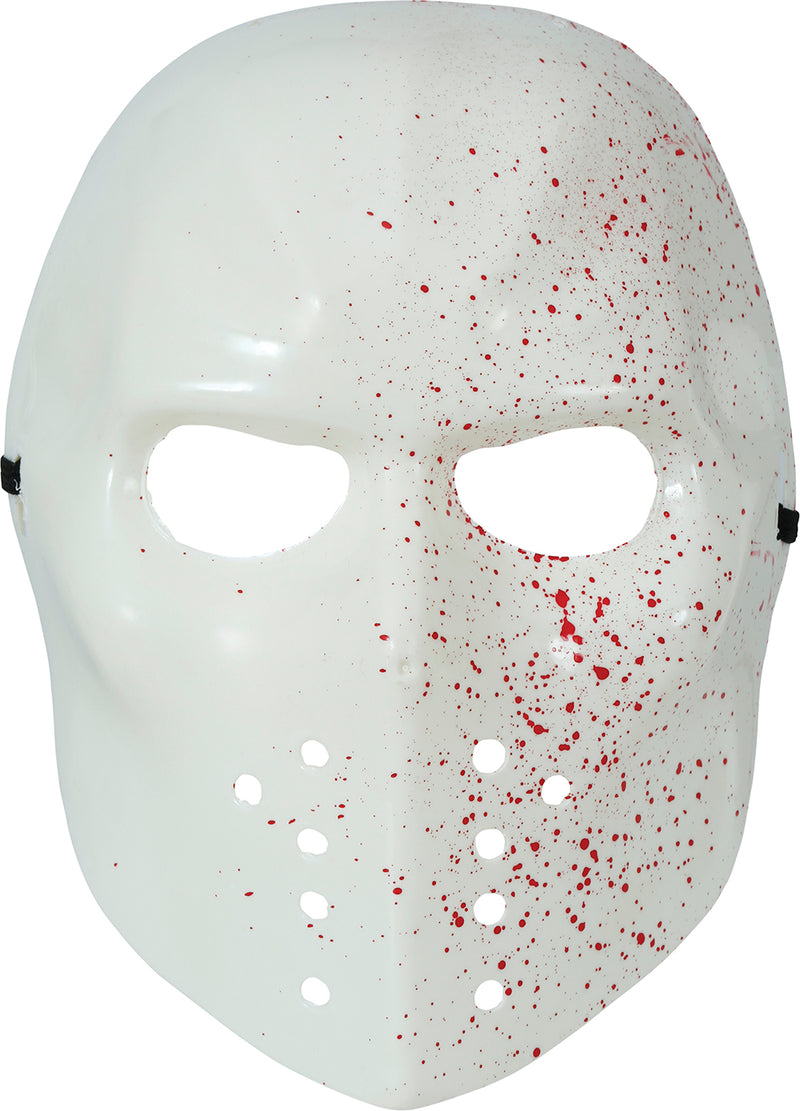 WHITE BLOODY PVC HOCKEY MASK