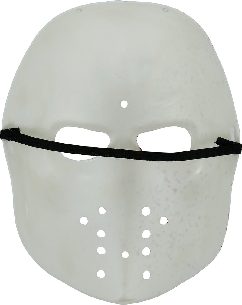 WHITE BLOODY PVC HOCKEY MASK