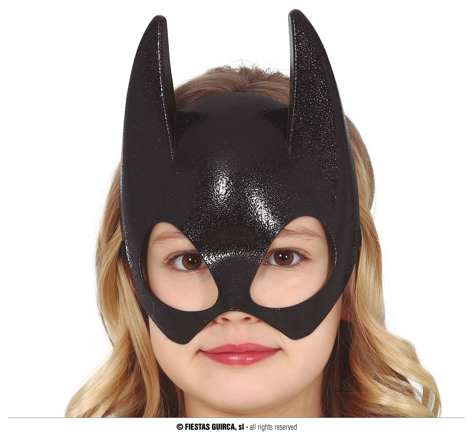 BLACK HALF BAT PVC MASK CHILD SIZE