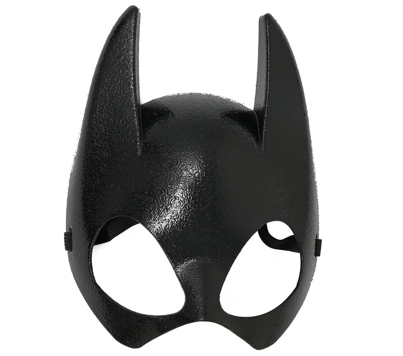 BLACK HALF BAT PVC MASK CHILD SIZE