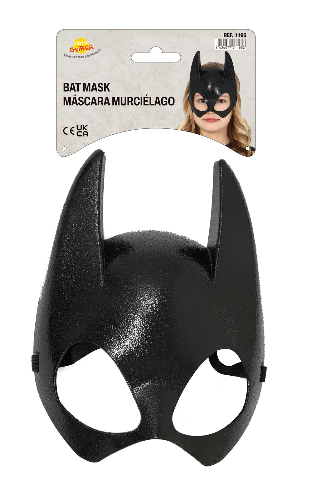 BLACK HALF BAT PVC MASK CHILD SIZE