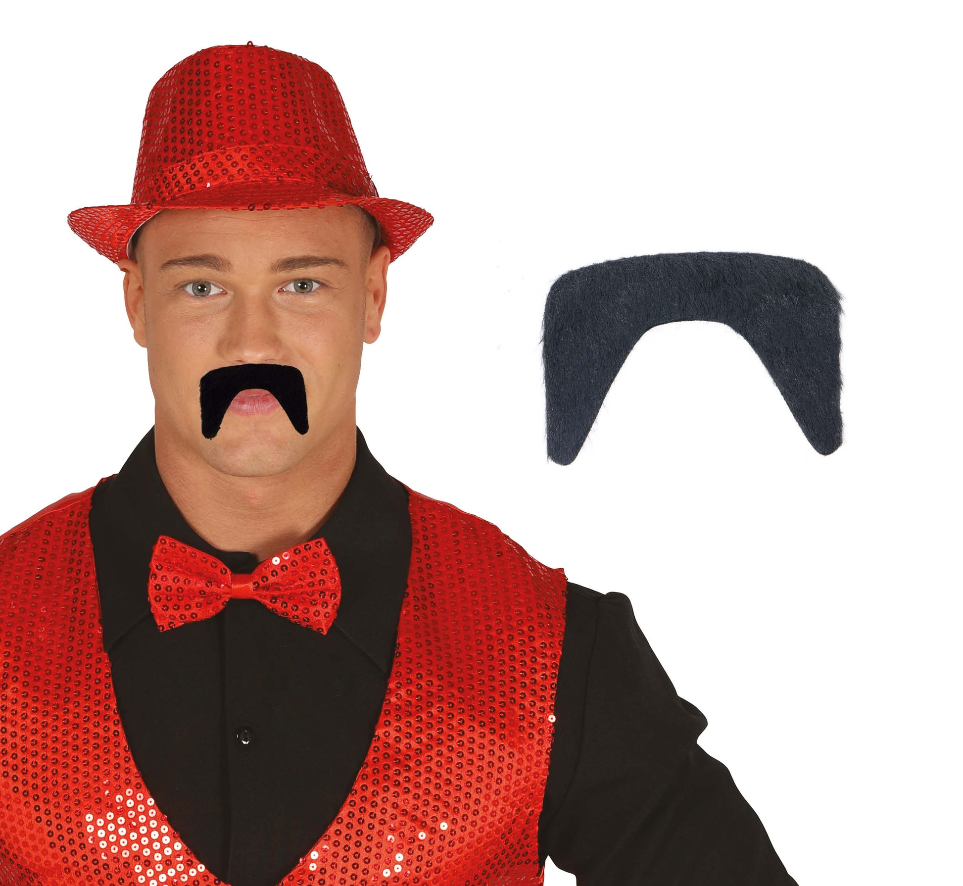 BAG: 10 ASSORTED BLACK MOUSTACHES