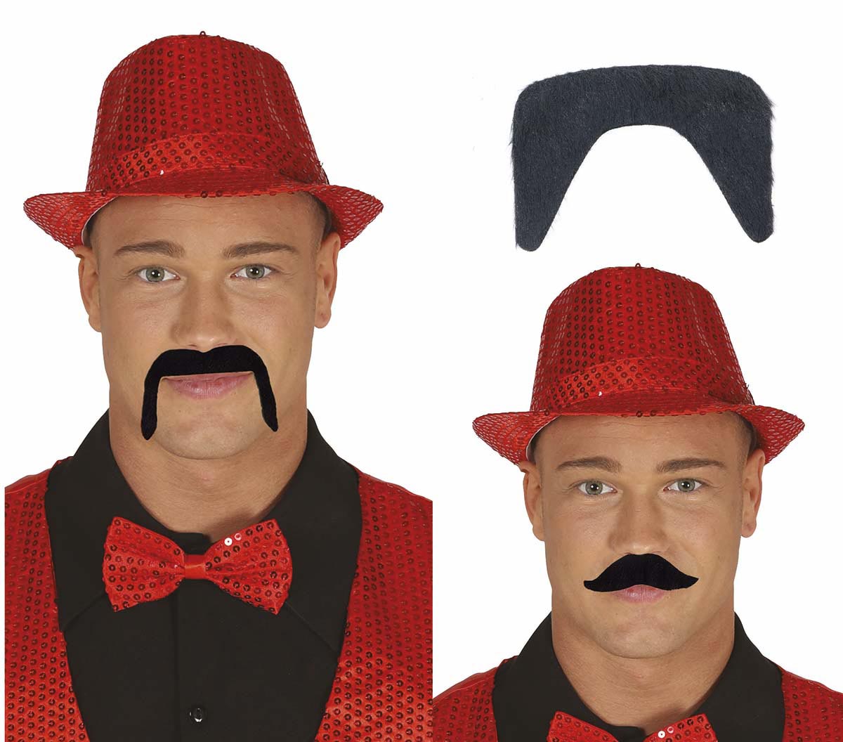 BAG: 10 ASSORTED BLACK MOUSTACHES