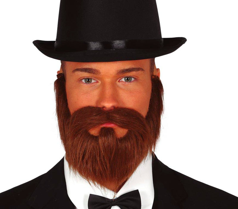 BROWN BEARD AND MOUSTACHE WITH ELASTIC G