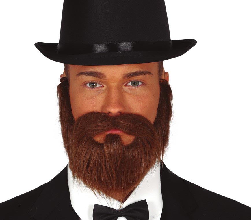 BROWN BEARD AND MOUSTACHE WITH ELASTIC G