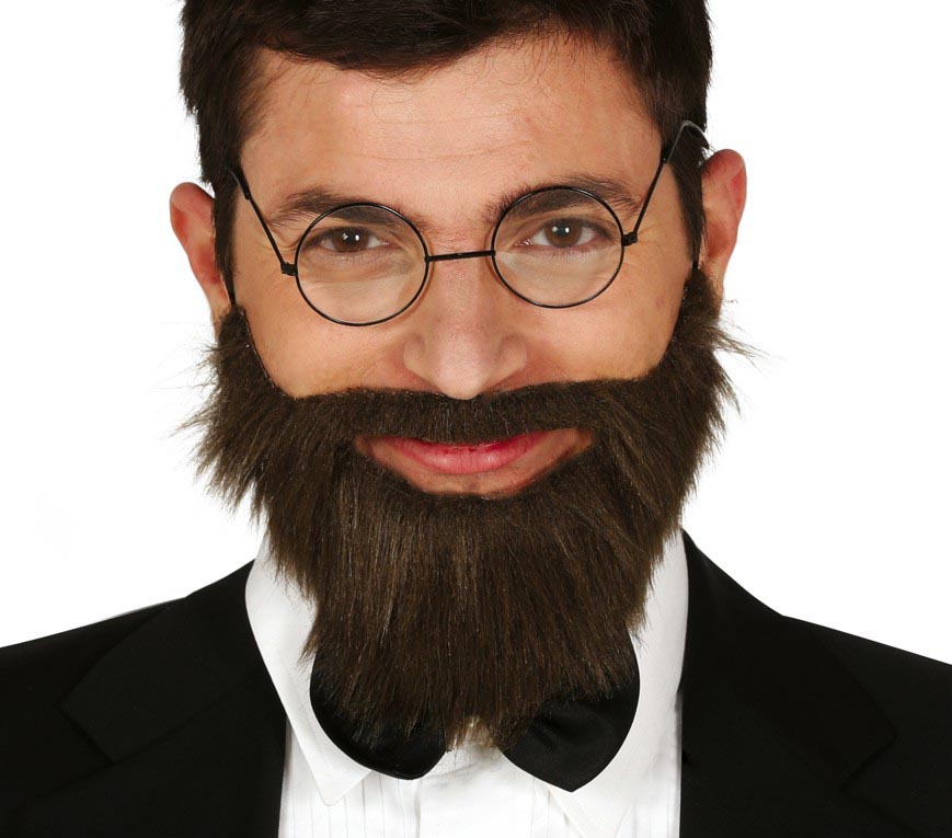 BROWN BEARD AND MOUSTACHE WITH ELASTIC G