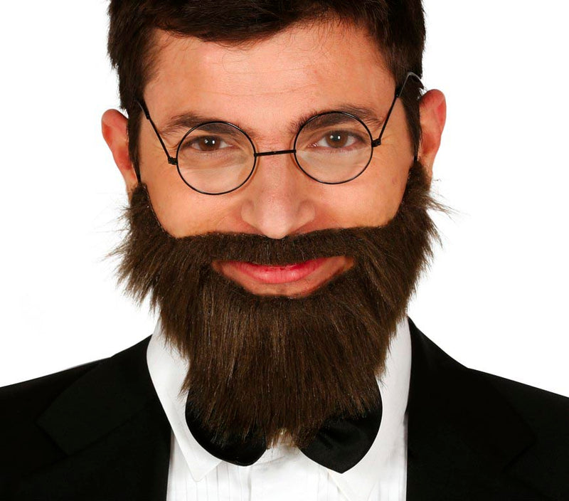 BROWN BEARD AND MOUSTACHE WITH ELASTIC G