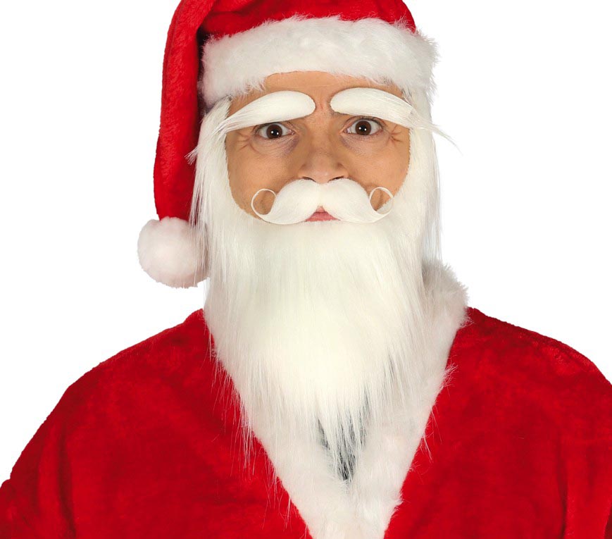WHITE BEARD, MOUSTACHE AND EYEBROWS