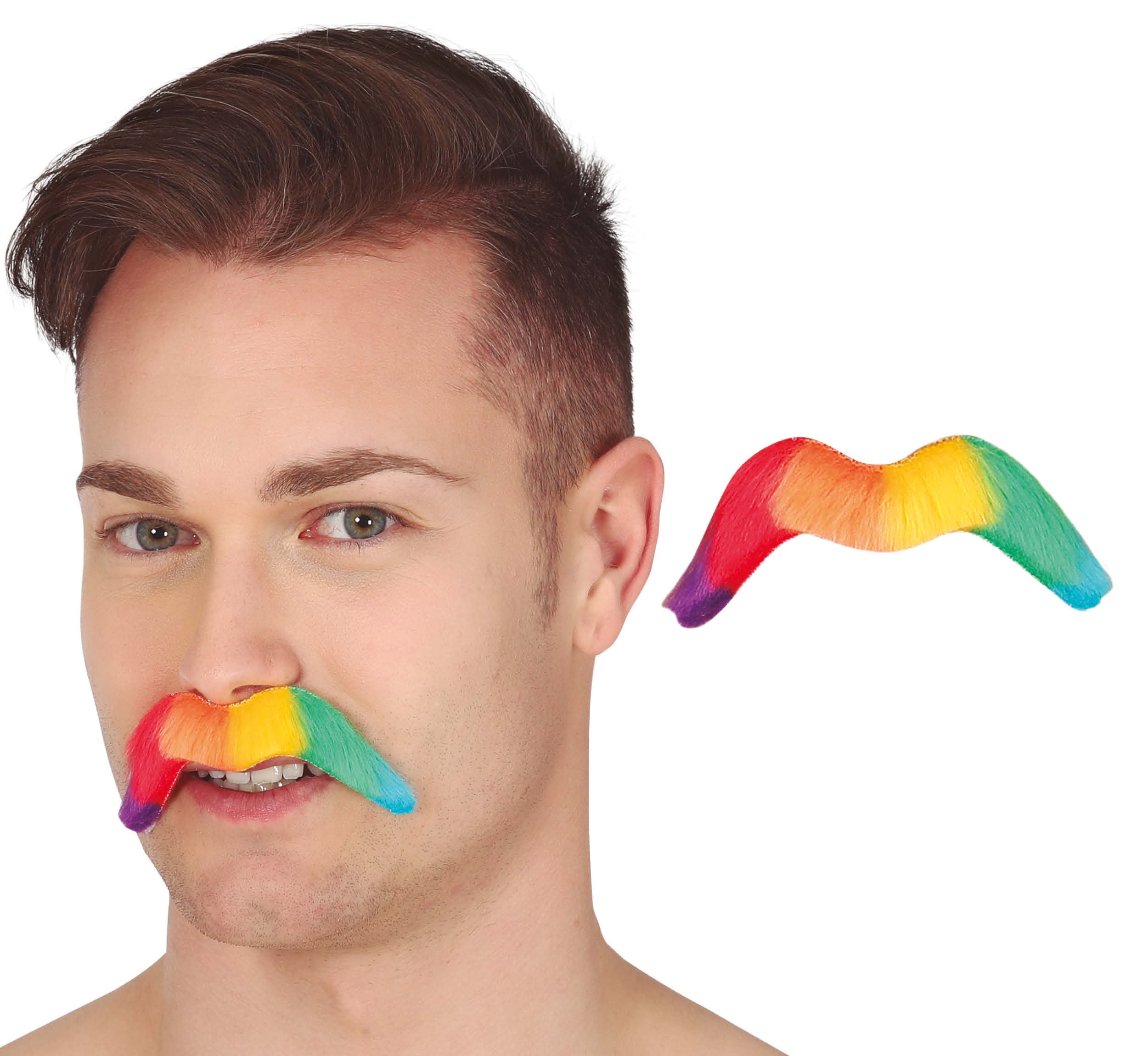RAINBOW MOUSTACHE 10 CMS.