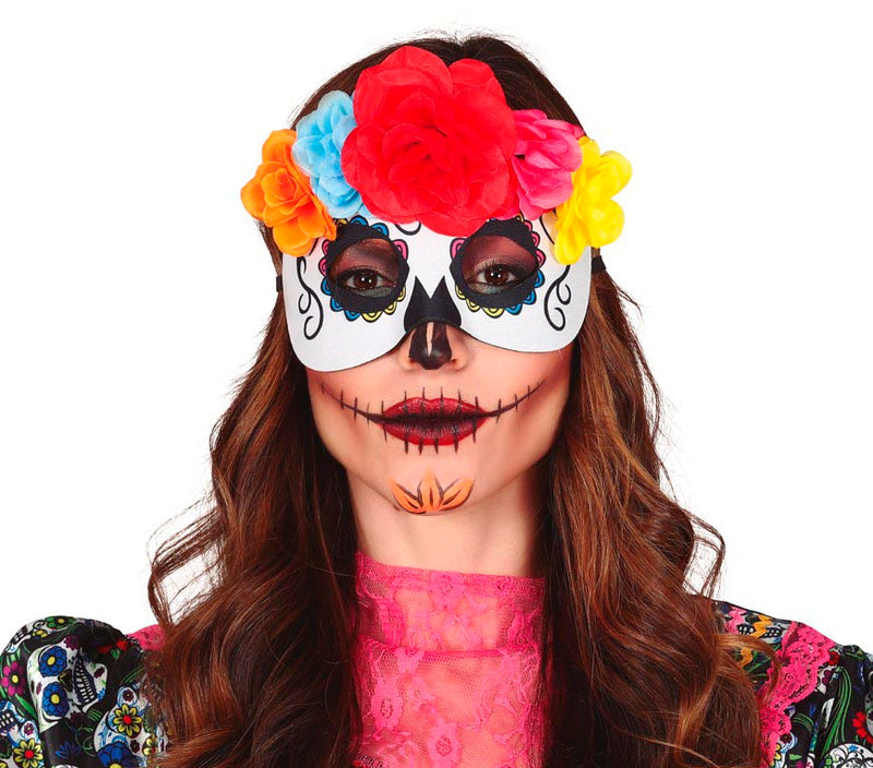 "LA CATRINA" WITH FLOWERS MASK