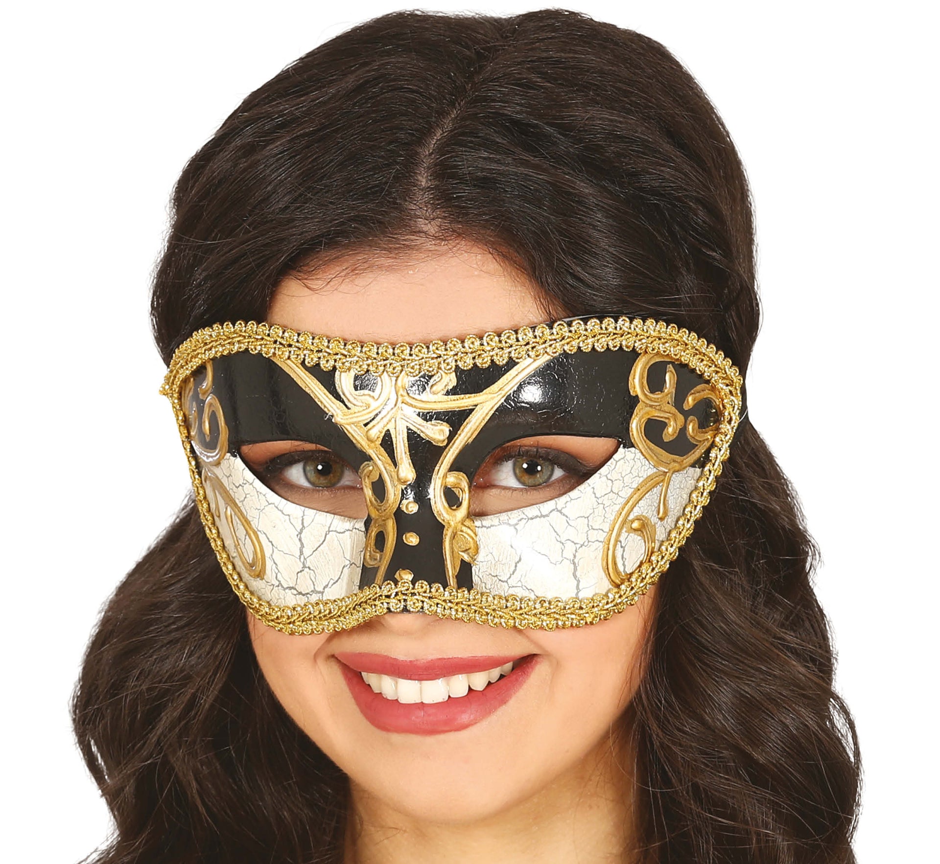 BLACK AND WHITE VENETIAN MASK