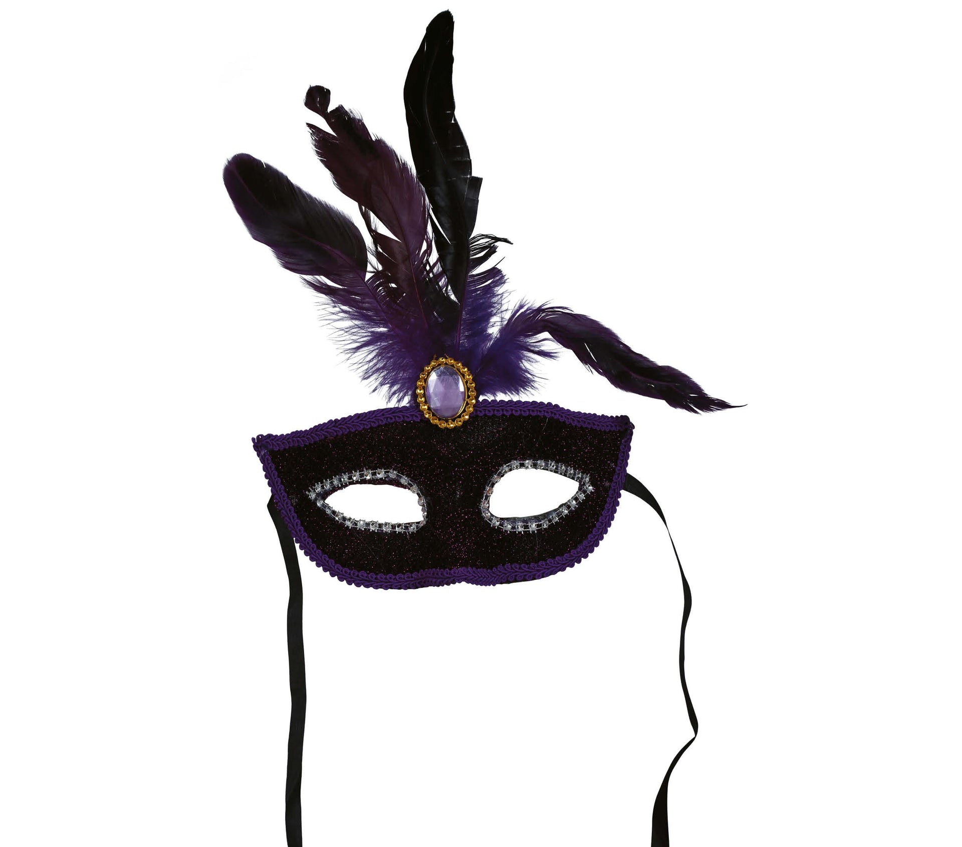 PURPLE MASK WITH PURPLE FEATHER