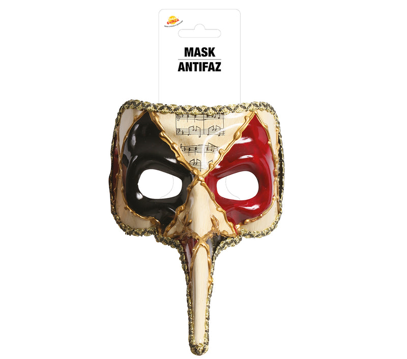 DECORATED VENETIAN MASK WITH NOSE AND SO