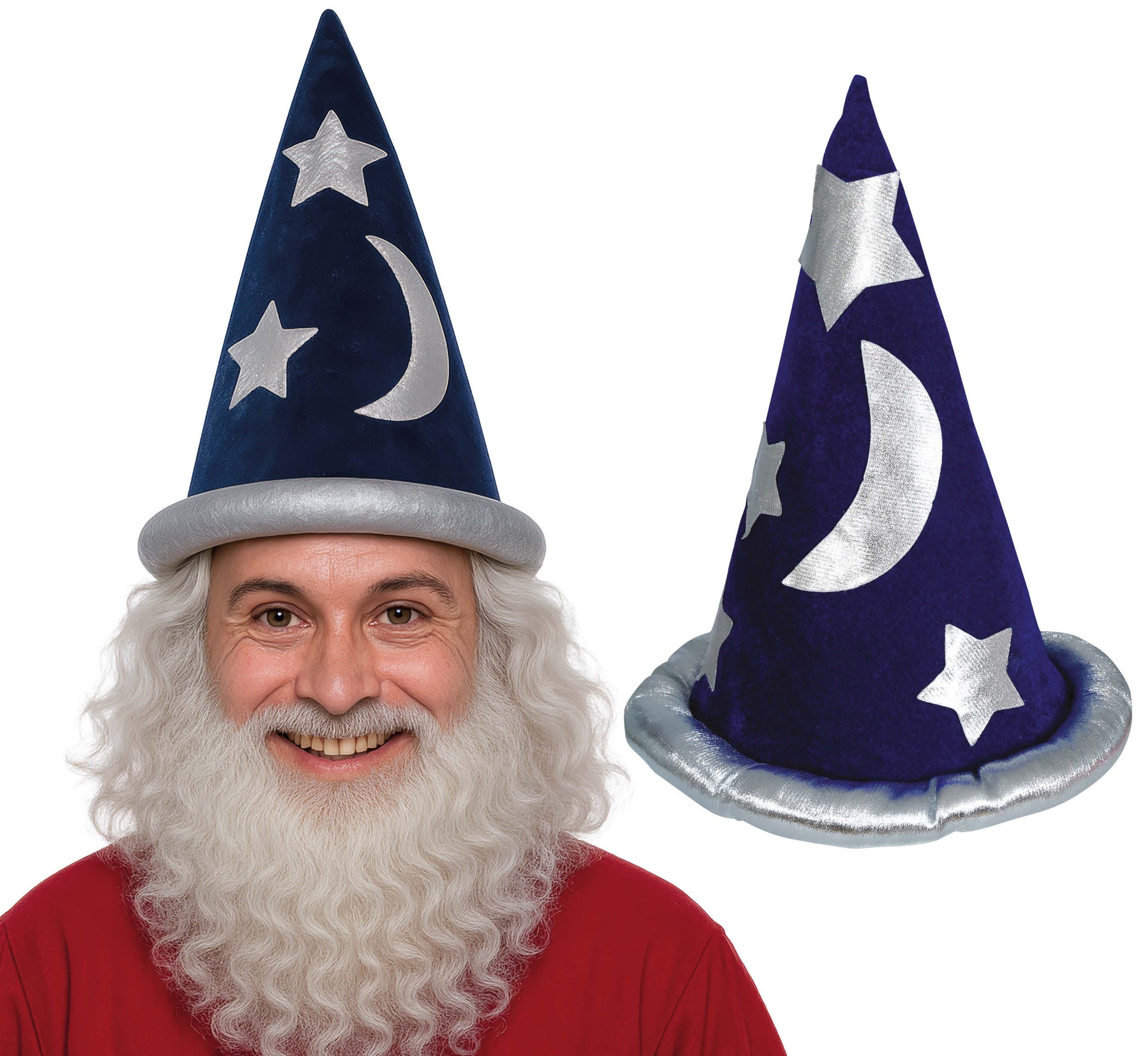 BLUE WIZARD HAT, VELVET