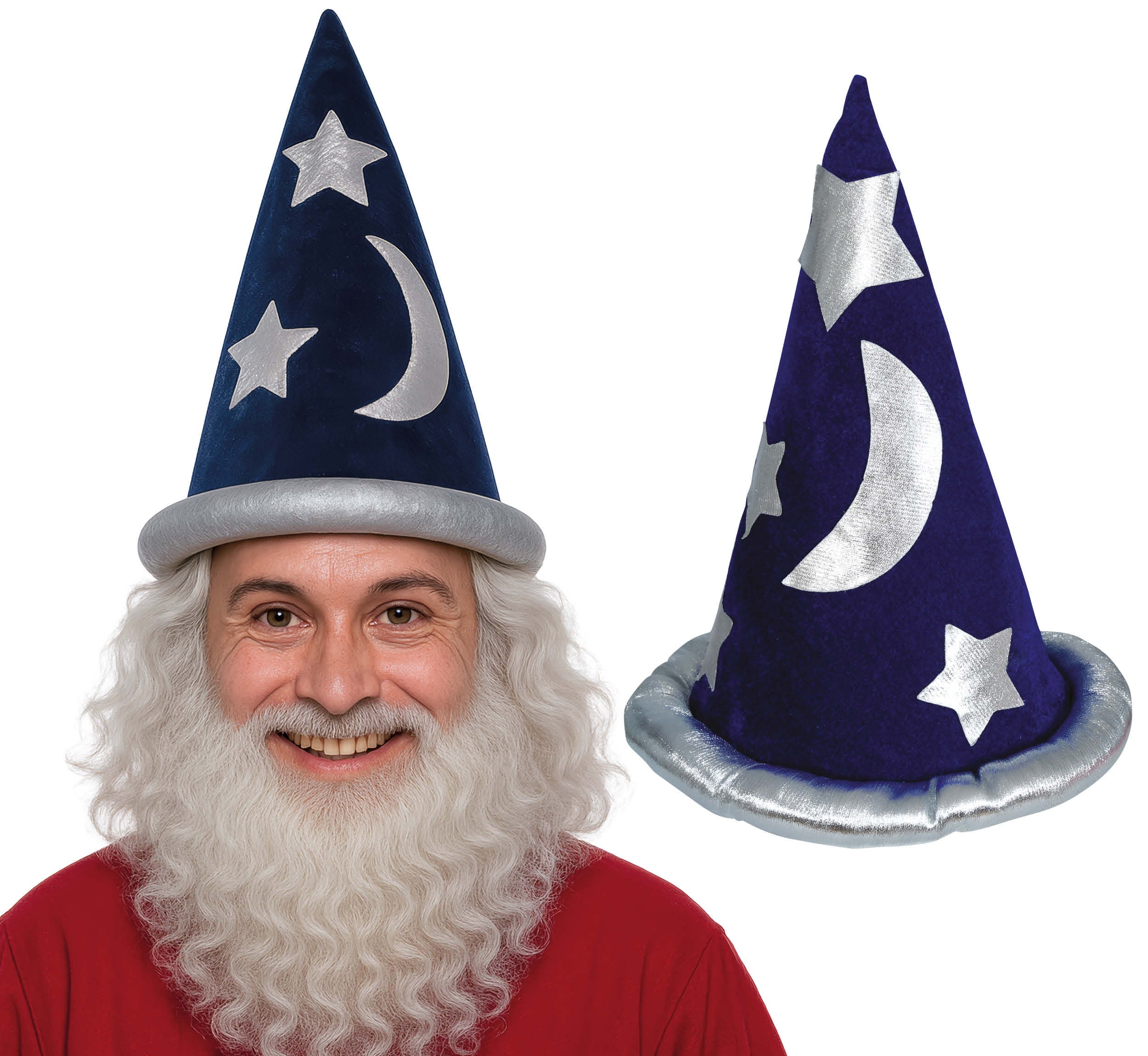 BLUE WIZARD HAT, VELVET