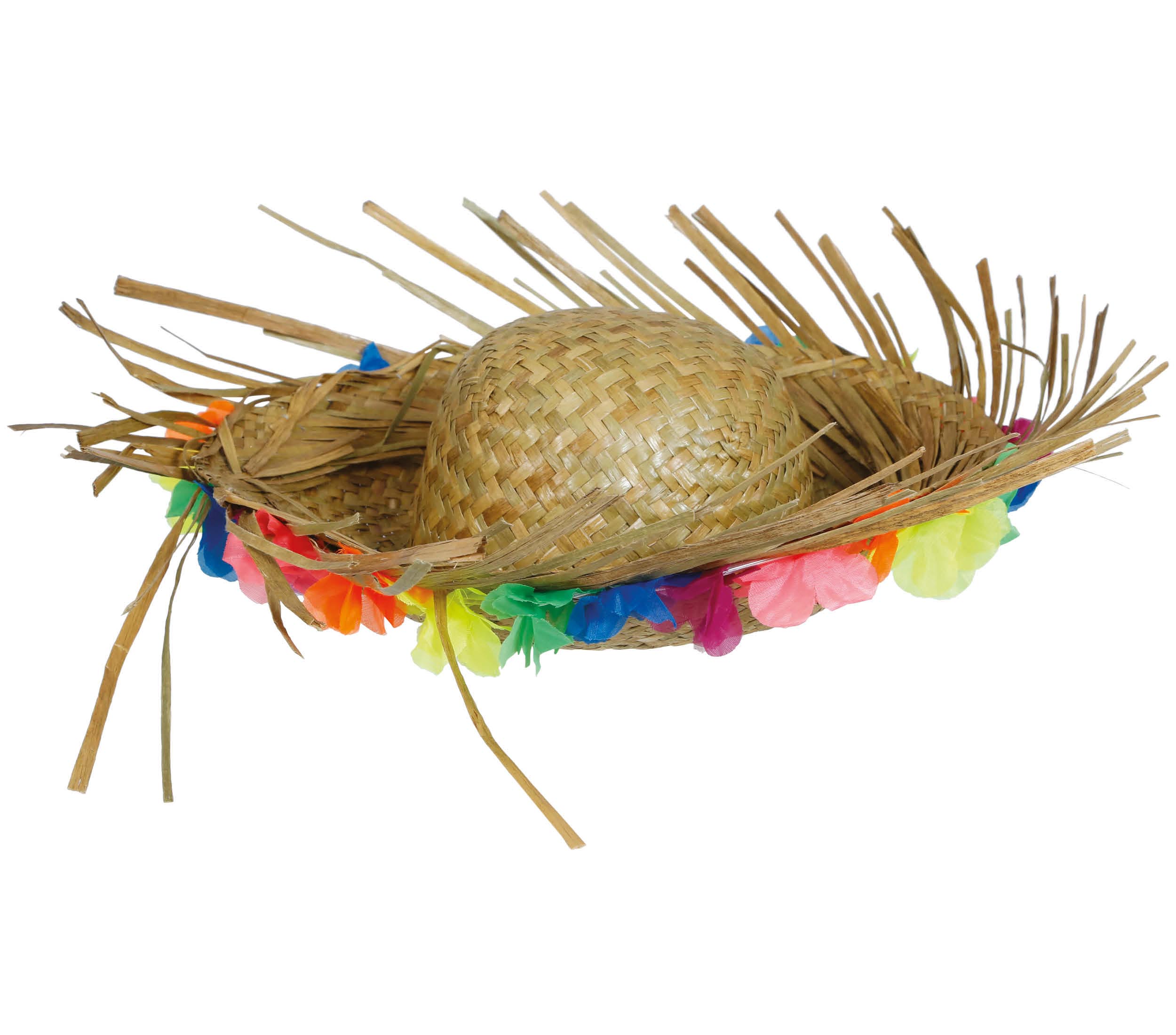 STRAW HAT WITH FLOWERS