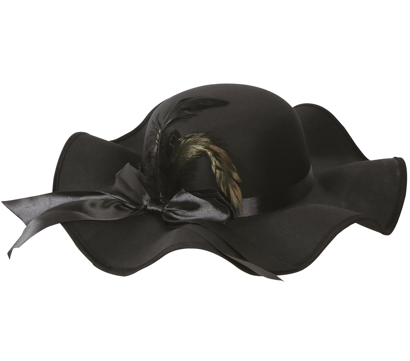 CHIC BLACK LADIES HAT WITH FEATHER