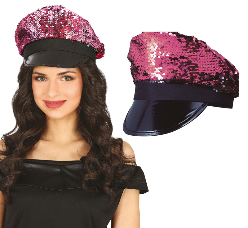 PINK SEQUIN CAP