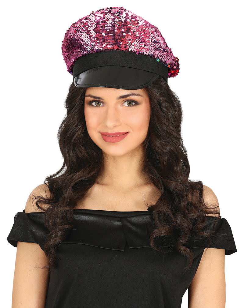 PINK SEQUIN CAP