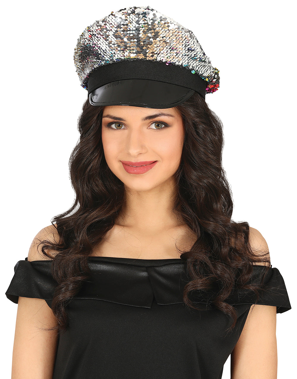 SILVER SEQUIN CAP