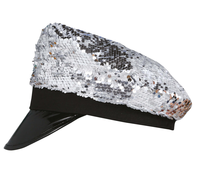 SILVER SEQUIN CAP