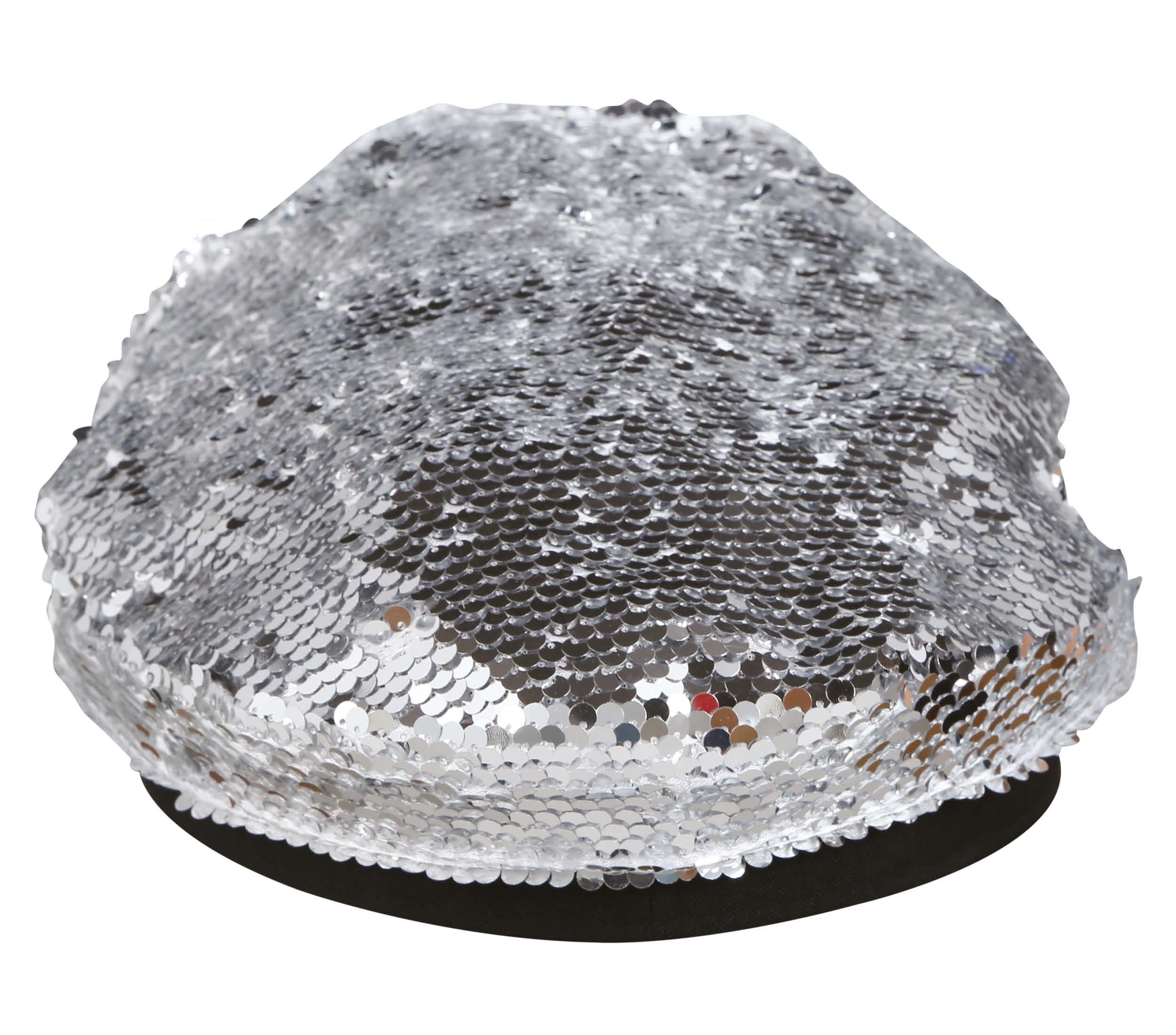SILVER SEQUIN CAP