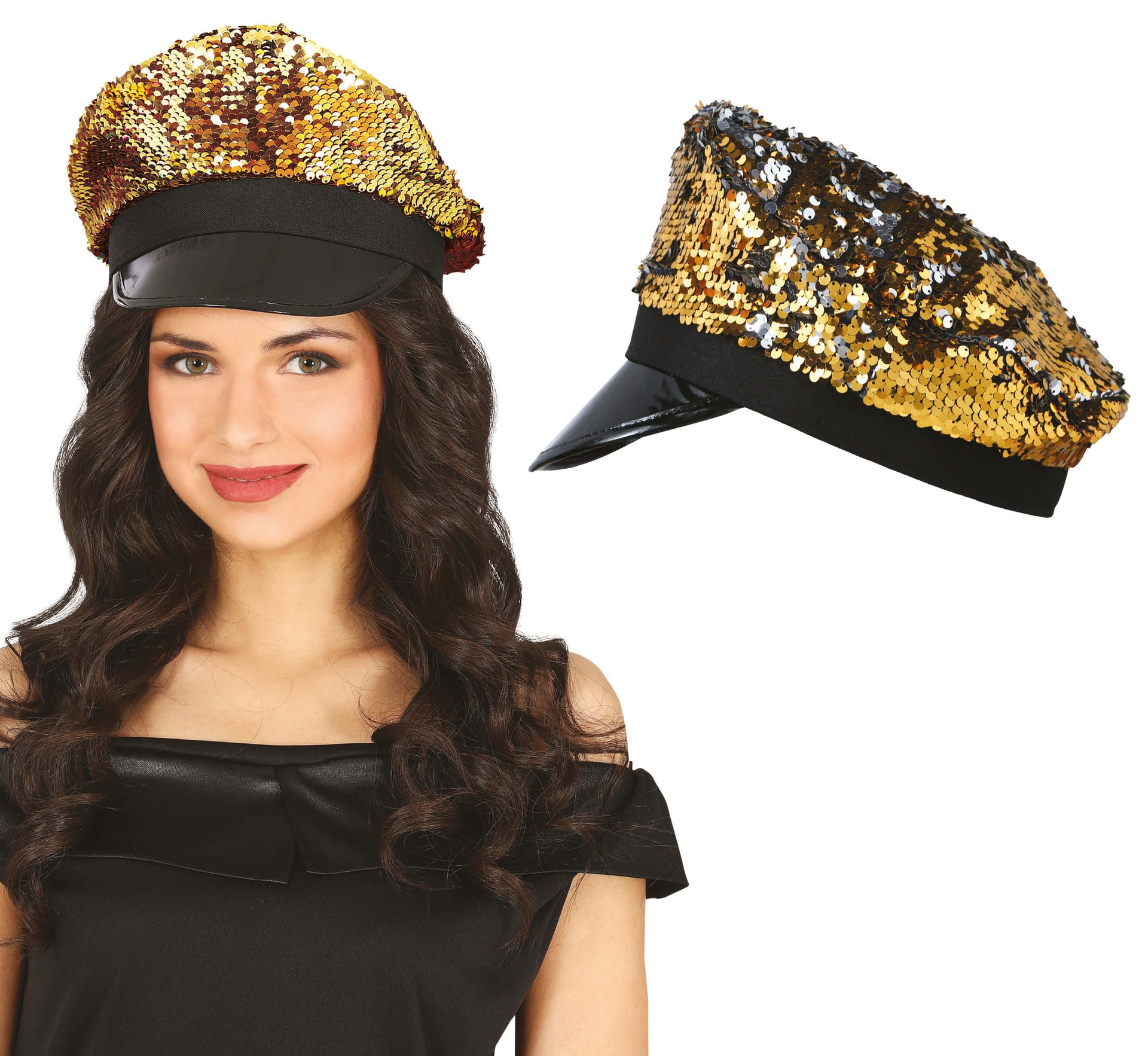 GOLD SEQUIN CAP