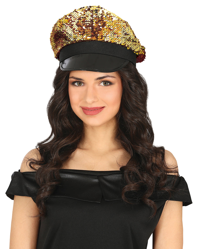 GOLD SEQUIN CAP