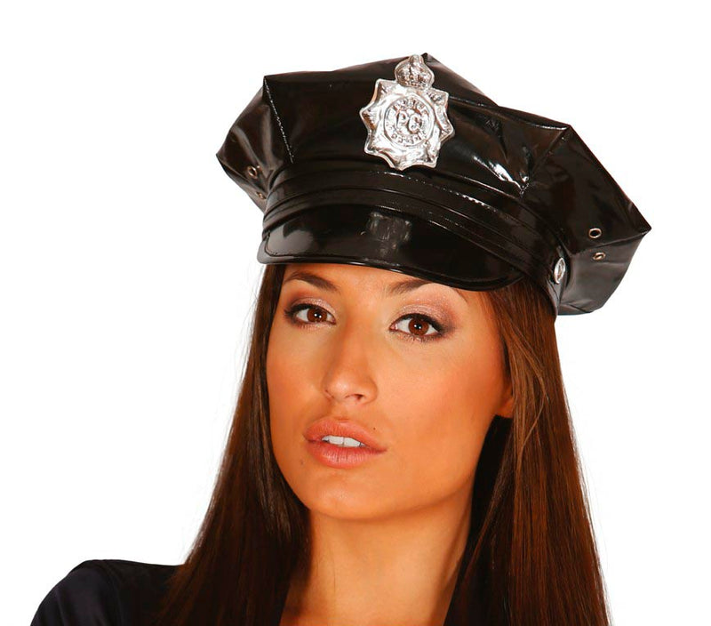 VINYL POLICE HAT WITH BADGE