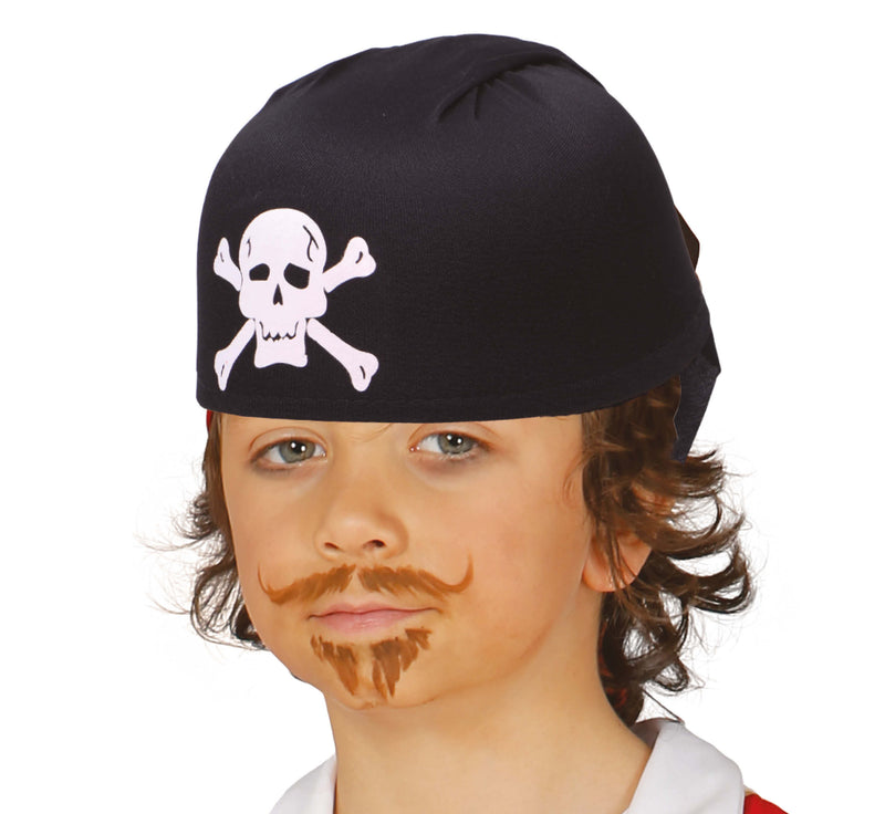 BLACK FACBRIC PIRATE HAT FOR CHILDREN