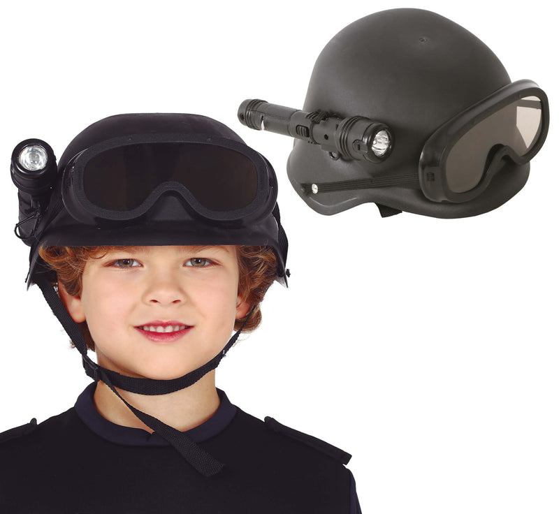 CHILD RIOT HELMET WITH FLASLIGHT
