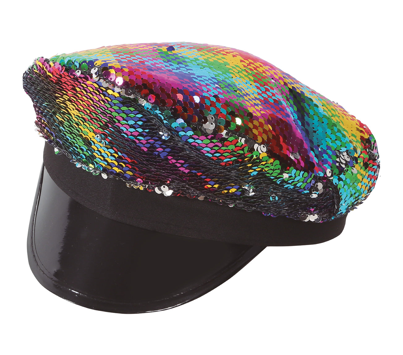 MULTICOLOR SEQUIN POLICE HAT