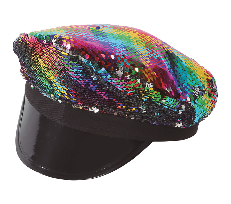 MULTICOLOR SEQUIN POLICE HAT