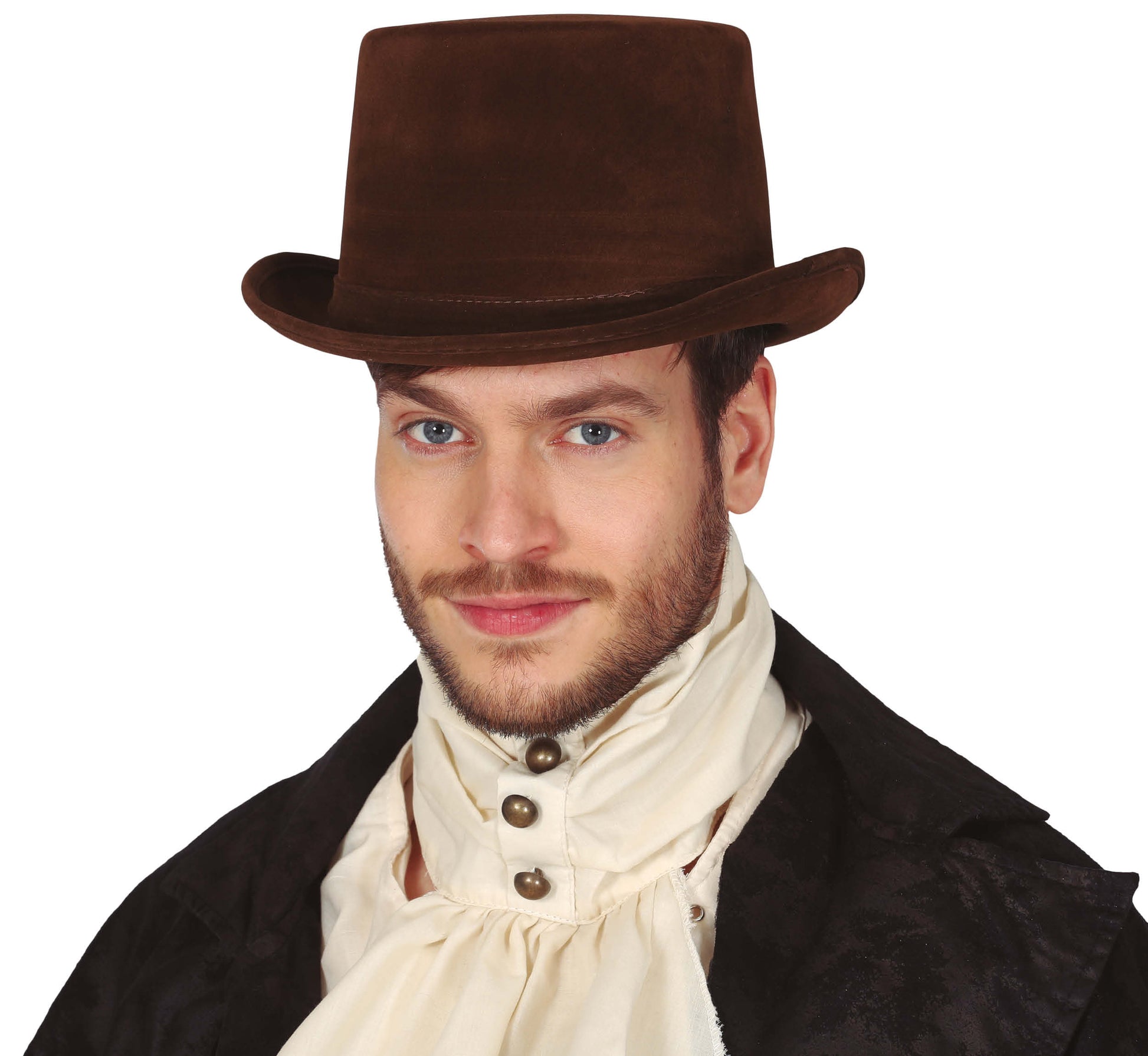 BROWN FELT HAT WITH ELASTIC