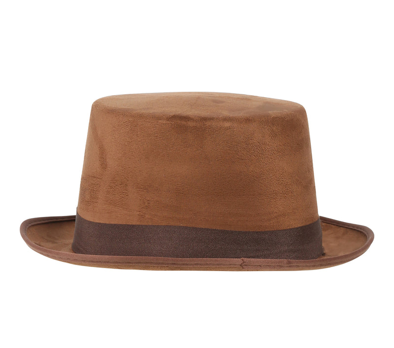BROWN FELT HAT WITH ELASTIC