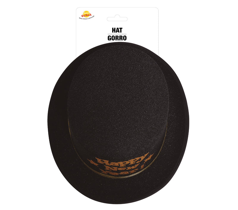 BLACK "HAPPY NEW YEAR" TOP HAT