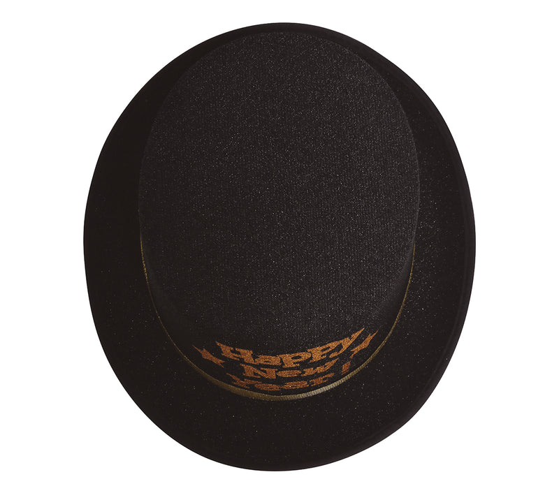 BLACK "HAPPY NEW YEAR" TOP HAT