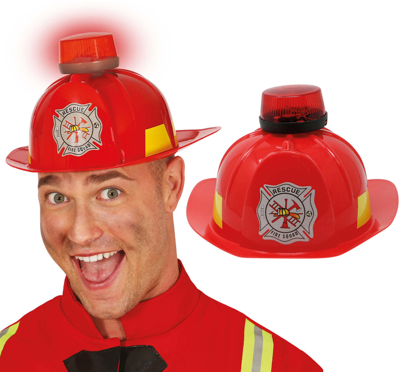 FIREMAN HELMET WITH SIREN, LIGHT AND SOU