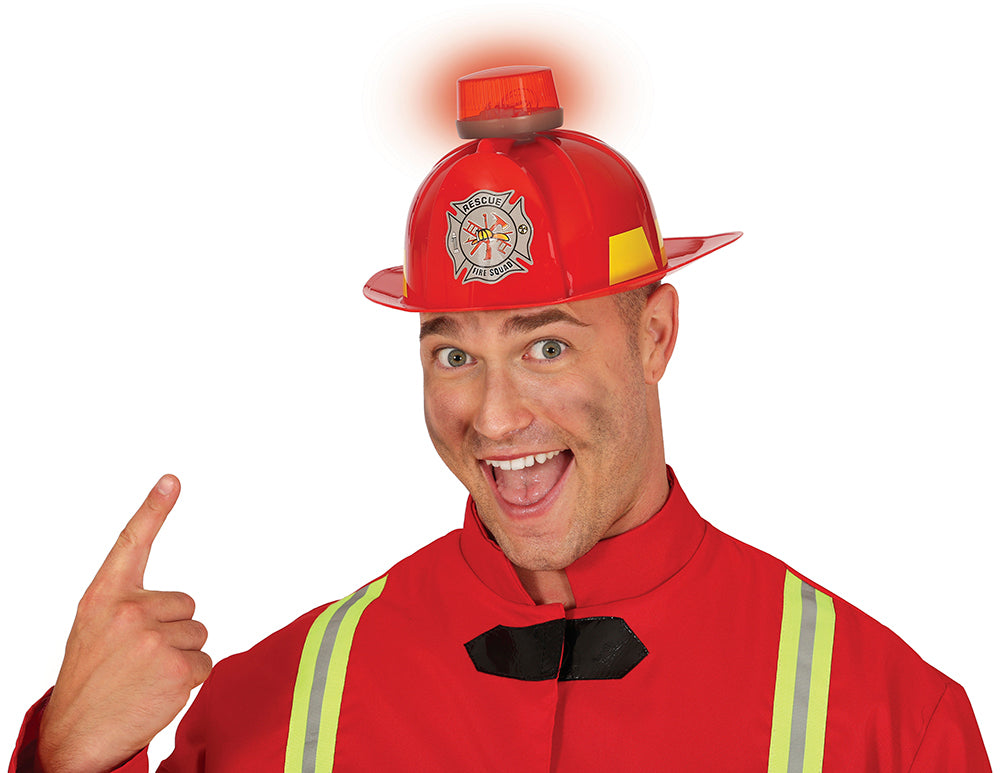 FIREMAN HELMET WITH SIREN, LIGHT AND SOU