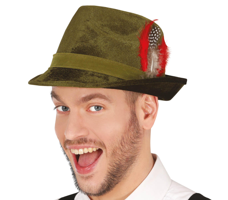 TIDAL HAT WITH FEATHER, VELVET