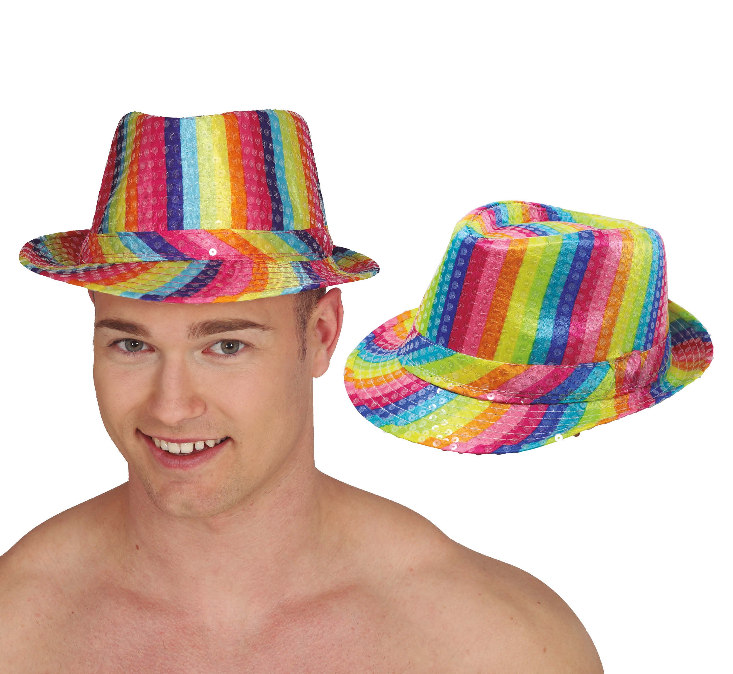 MULTICOLOR SEQUIN GANGSTER HAT