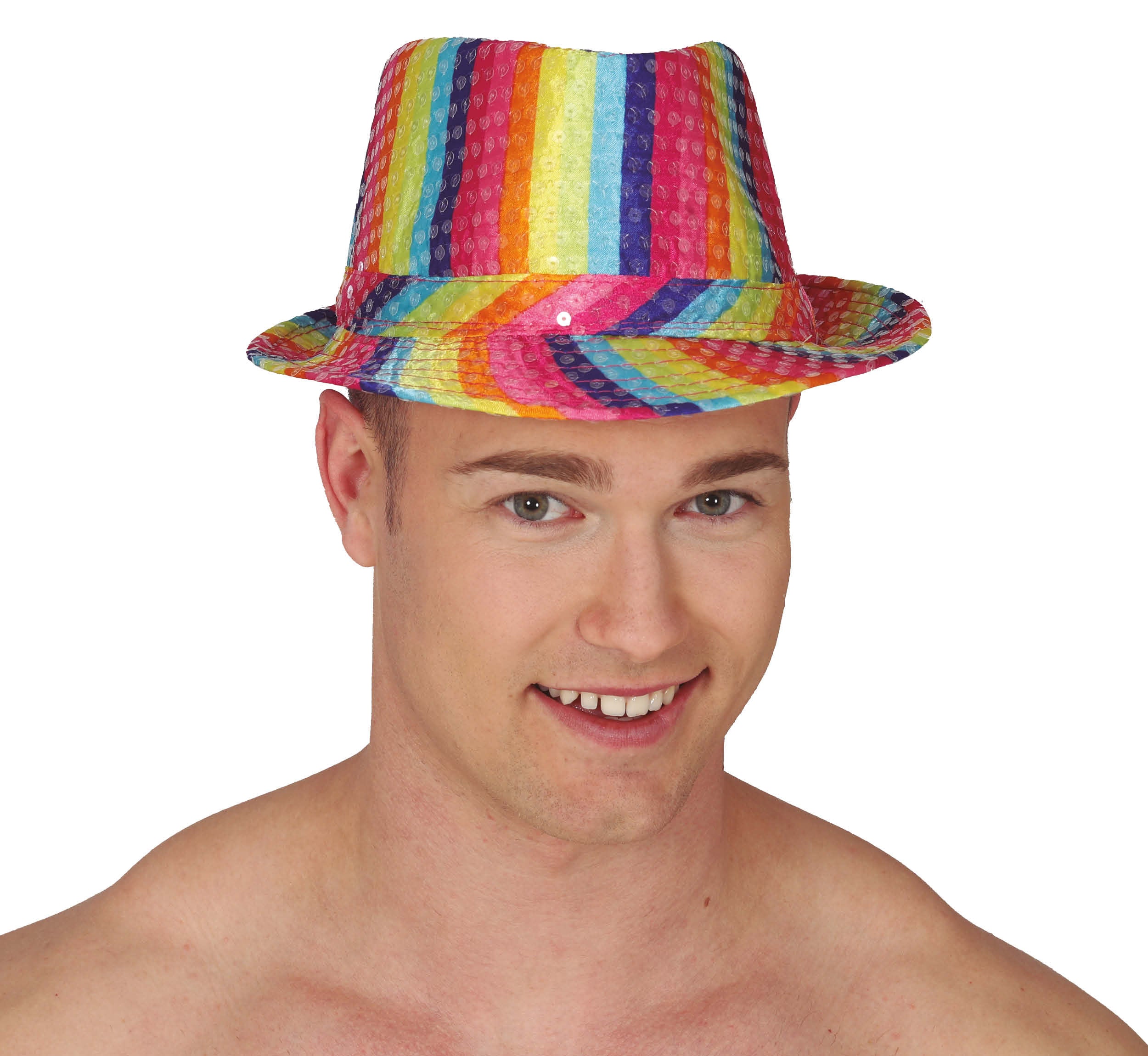 MULTICOLOR SEQUIN GANGSTER HAT