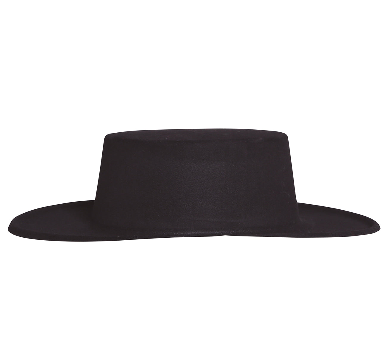 BLACK FLOCKED FLAMENCO HAT