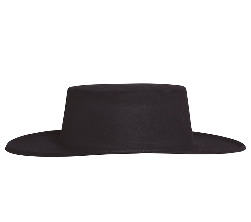 BLACK FLOCKED FLAMENCO HAT