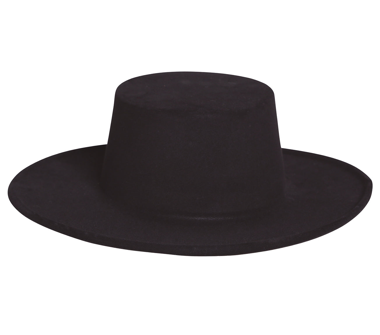 BLACK FLOCKED FLAMENCO HAT